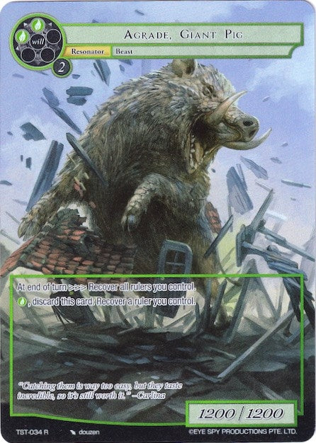 Image for Agrade, Giant Pig (Full Art) (The Seventh) (TST-034) - Force of Will