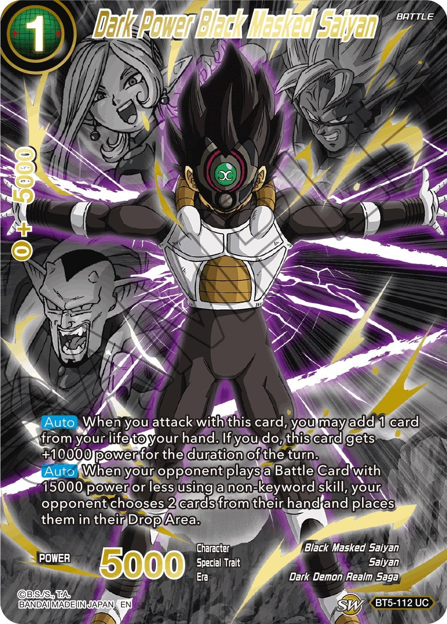 Image for Dark Power Black Masked Saiyan (Alternate Art) (Special Anniversary Set 2021) (BT5-112) - Dragon Ball Super: Masters