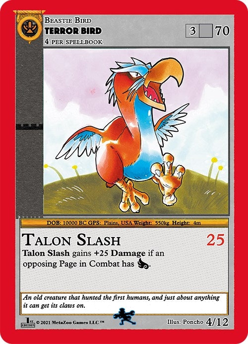 Image for Terror Bird (Cryptid Nation: First Edition Tribal Theme Decks) (4) - MetaZoo