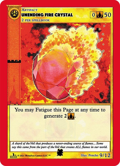 Image for Unending Fire Crystal (Cryptid Nation: First Edition Tribal Theme Decks) (10) - MetaZoo