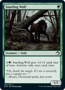 Image for Snarling Wolf (Innistrad: Midnight Hunt) (199) - Magic: The Gathering