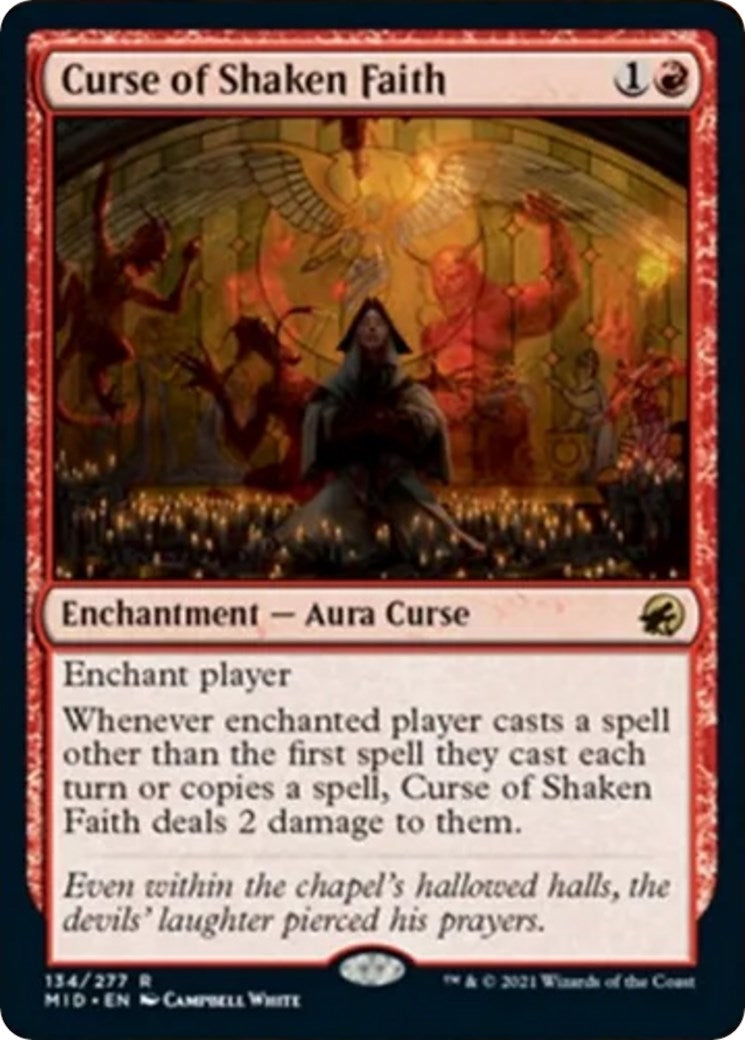 Image for Curse of Shaken Faith (Innistrad: Midnight Hunt) (134) - Magic: The Gathering