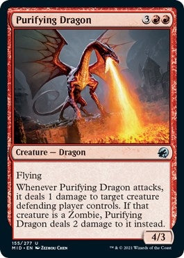 Image for Purifying Dragon (Innistrad: Midnight Hunt) (155) - Magic: The Gathering