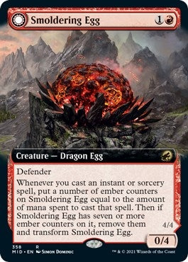 Image for Smoldering Egg (Extended Art) (Innistrad: Midnight Hunt) (358) - Magic: The Gathering