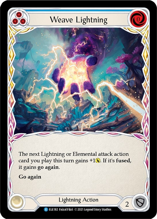 Image for Weave Lightning (Blue) (Tales of Aria) (ELE182) - Flesh and Blood TCG