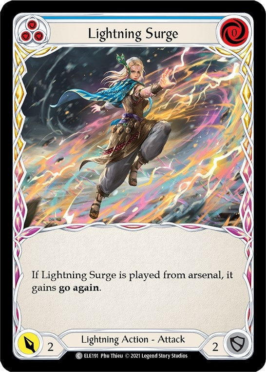 Image for Lightning Surge (Blue) (Tales of Aria) (ELE191) - Flesh and Blood TCG