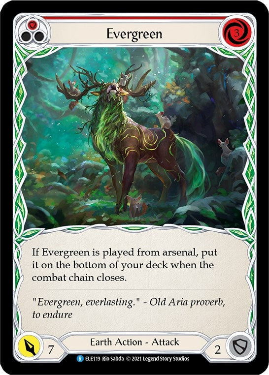 Image for Evergreen (Red) (Tales of Aria) (ELE119) - Flesh and Blood TCG