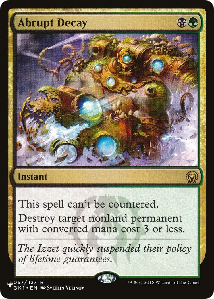 Image for Abrupt Decay (The List Reprints) (057/127) - Magic: The Gathering