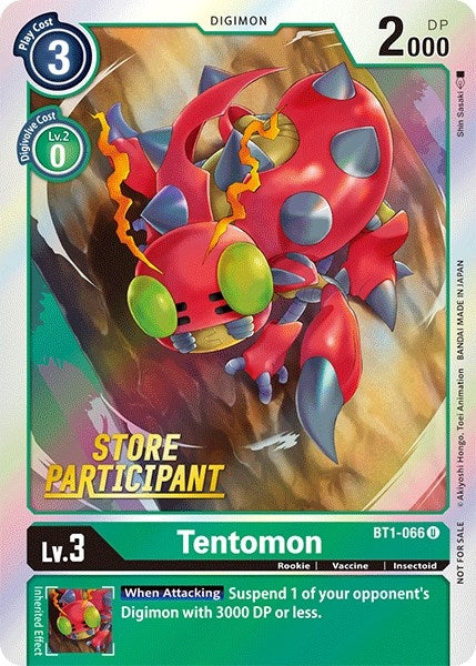 Image for Tentomon - BT1-066 (Store Participant) (BT01-03A) (BT1-066 U) - Digimon Card Game