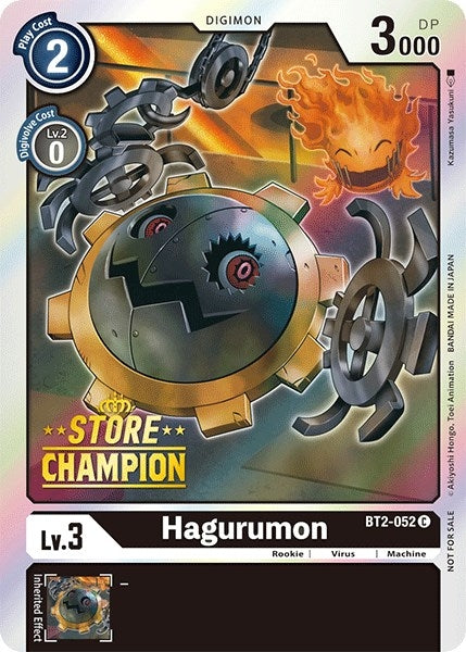 Image for Hagurumon - BT2-052 (Store Champion) (BT01-03A) (BT2-052 C) - Digimon Card Game