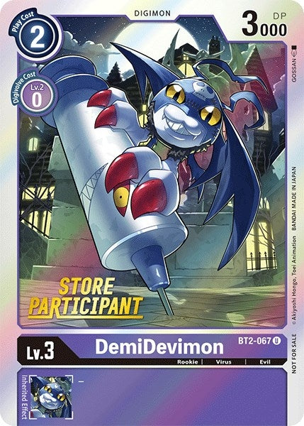 Image for DemiDevimon - BT2-067 (Store Participant) (BT01-03A) (BT2-067 U) - Digimon Card Game