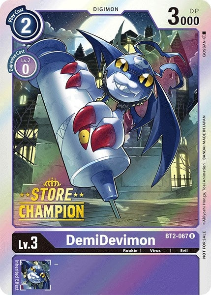Image for DemiDevimon - BT2-067 (Store Champion) (BT01-03A) (BT2-067 U) - Digimon Card Game