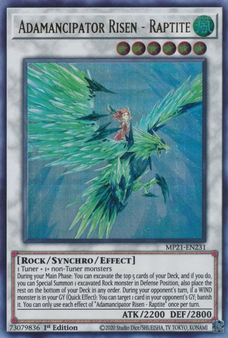 Image for Adamancipator Risen - Raptite (2021 Tin of Ancient Battles) (MP21-EN231) - YuGiOh