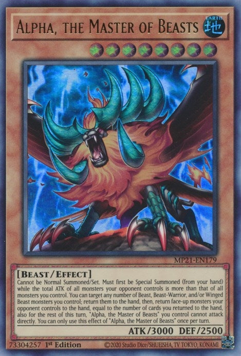 Image for Alpha, the Master of Beasts (2021 Tin of Ancient Battles) (MP21-EN179) - YuGiOh