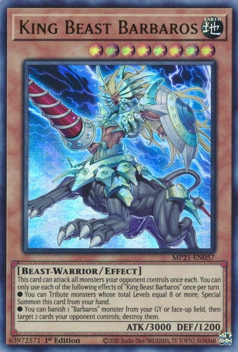 Image for King Beast Barbaros (2021 Tin of Ancient Battles) (MP21-EN057) - YuGiOh