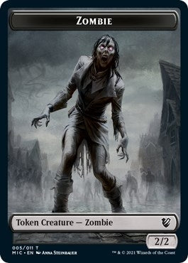 Image for Zombie (005 MIC) // Zombie (005 MID) Double-Sided Token (Commander: Innistrad: Midnight Hunt) (5 // 5) - Magic: The Gathering