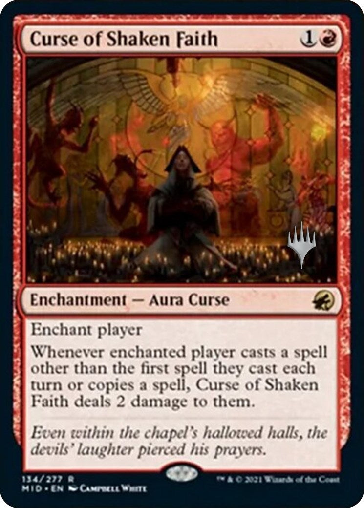 Image for Curse of Shaken Faith (Promo Pack: Innistrad: Midnight Hunt) (134) - Magic: The Gathering