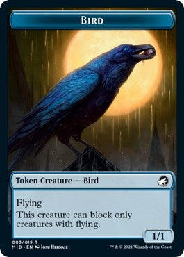 Image for Bird Token (Innistrad: Midnight Hunt) (3) - Magic: The Gathering