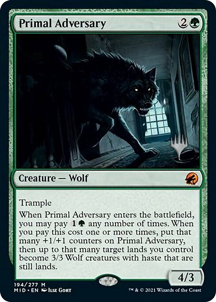 Image for Primal Adversary (Promo Pack: Innistrad: Midnight Hunt) (194) - Magic: The Gathering