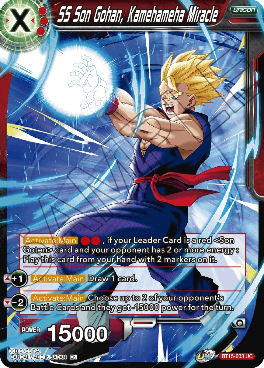 Image for SS Son Gohan, Kamehameha Miracle (Saiyan Showdown) (BT15-003) - Dragon Ball Super: Masters