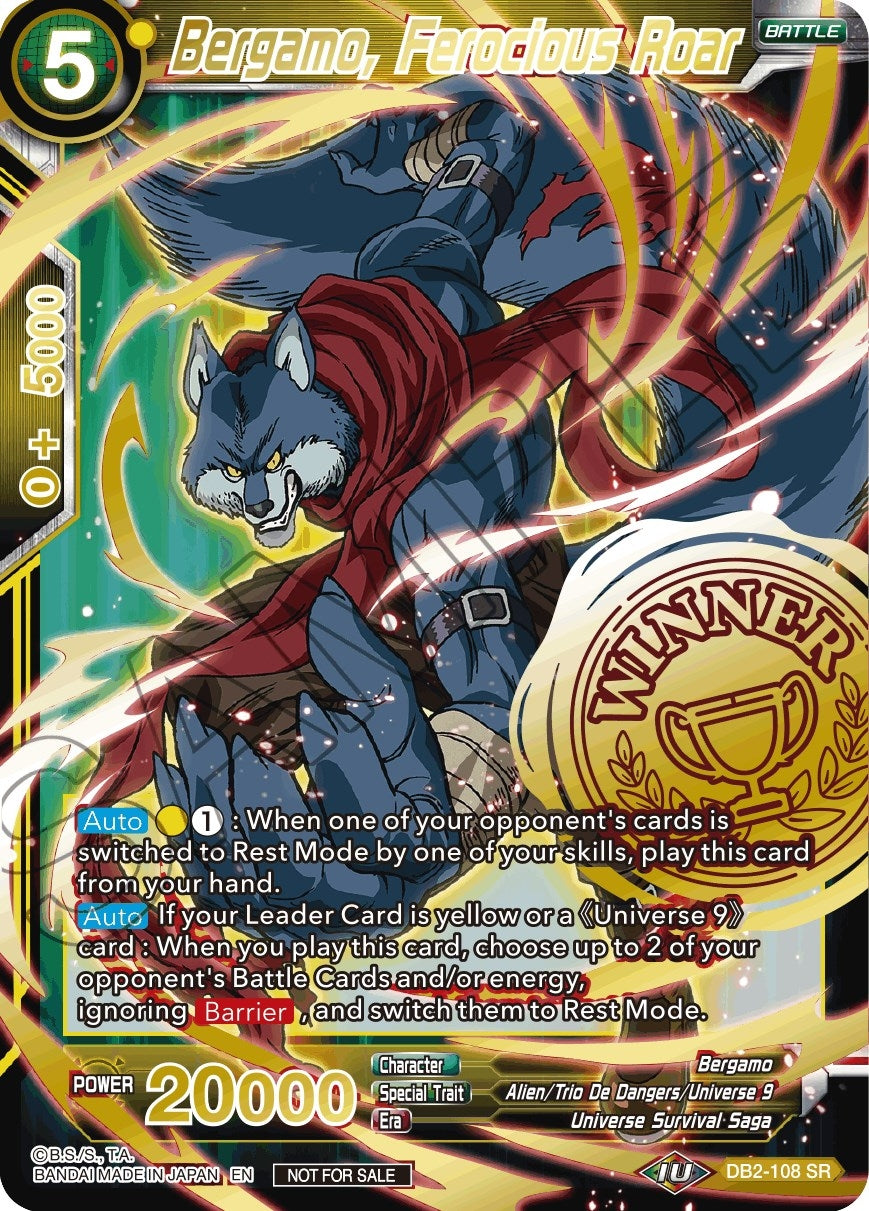 Image for Bergamo, Ferocious Roar (Alternate Art Set 2021 Vol. 3) (Tournament Promotion Cards) (DB2-108) - Dragon Ball Super: Masters