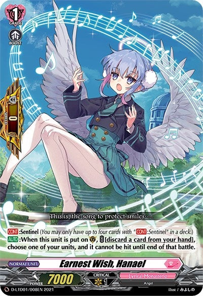 Image for Earnest Wish, Hanael (D-LTD01: Ahoy! Lyrical Monasterio!) (D-LTD01/008EN) - Cardfight Vanguard