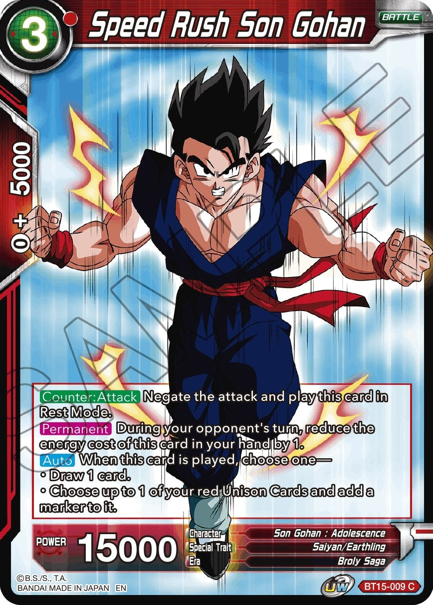 Image for Speed Rush Son Gohan (Saiyan Showdown) (BT15-009) - Dragon Ball Super: Masters