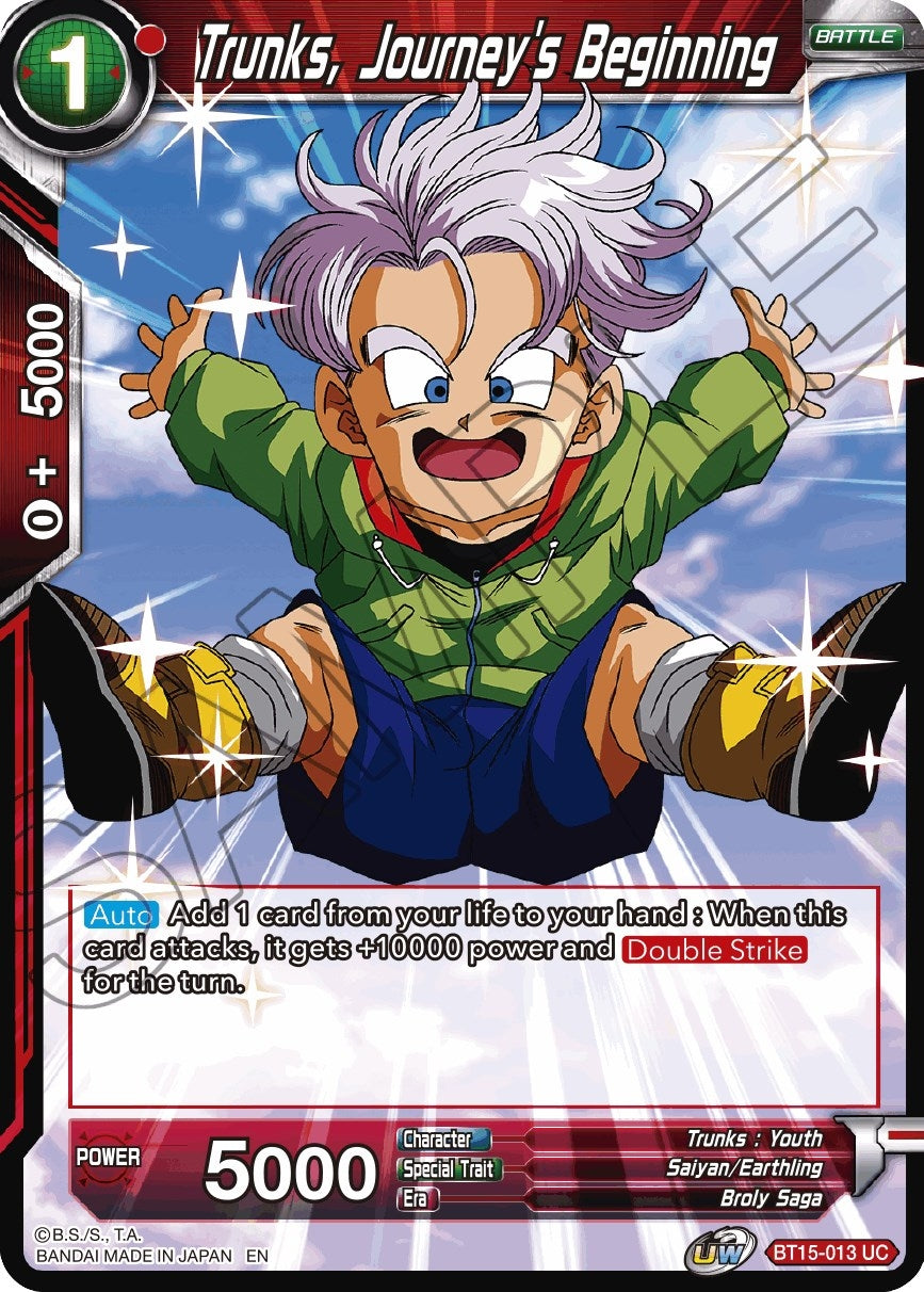 Image for Trunks, Journey's Beginning (Saiyan Showdown) (BT15-013) - Dragon Ball Super: Masters