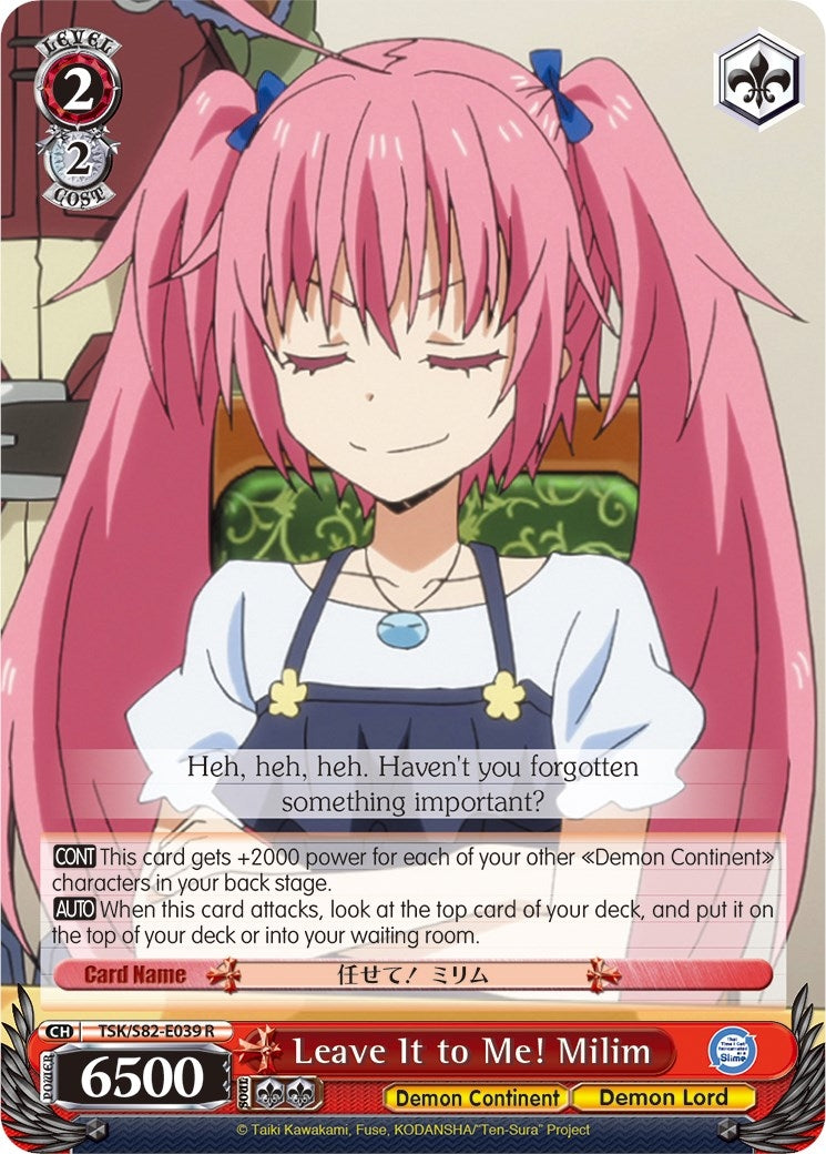 Image for Leave It to Me! Milim (That Time I Got Reincarnated as a Slime Vol.2) (TSK/S82-E039 R) - Weiss Schwarz