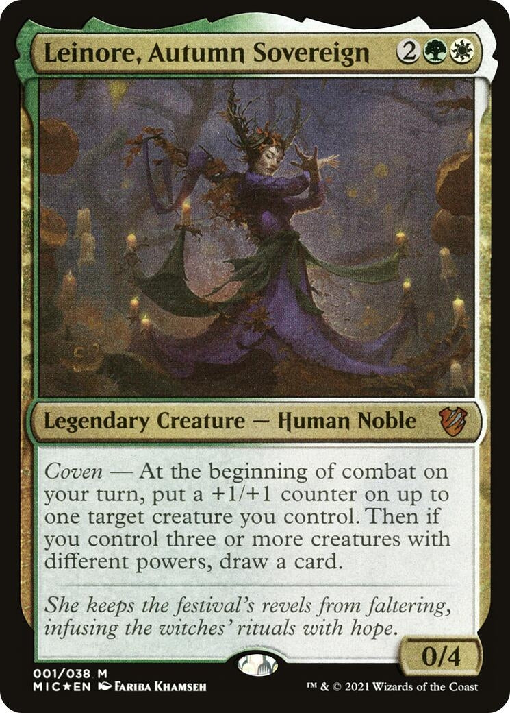 Image for Leinore, Autumn Sovereign (Display Commander) - Thick Stock (Commander: Innistrad: Midnight Hunt) (1) - Magic: The Gathering
