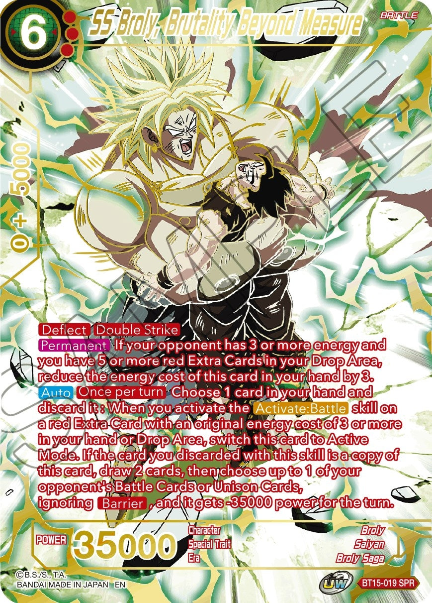 Image for SS Broly, Brutality Beyond Measure (SPR) (Saiyan Showdown) (BT15-019) - Dragon Ball Super: Masters