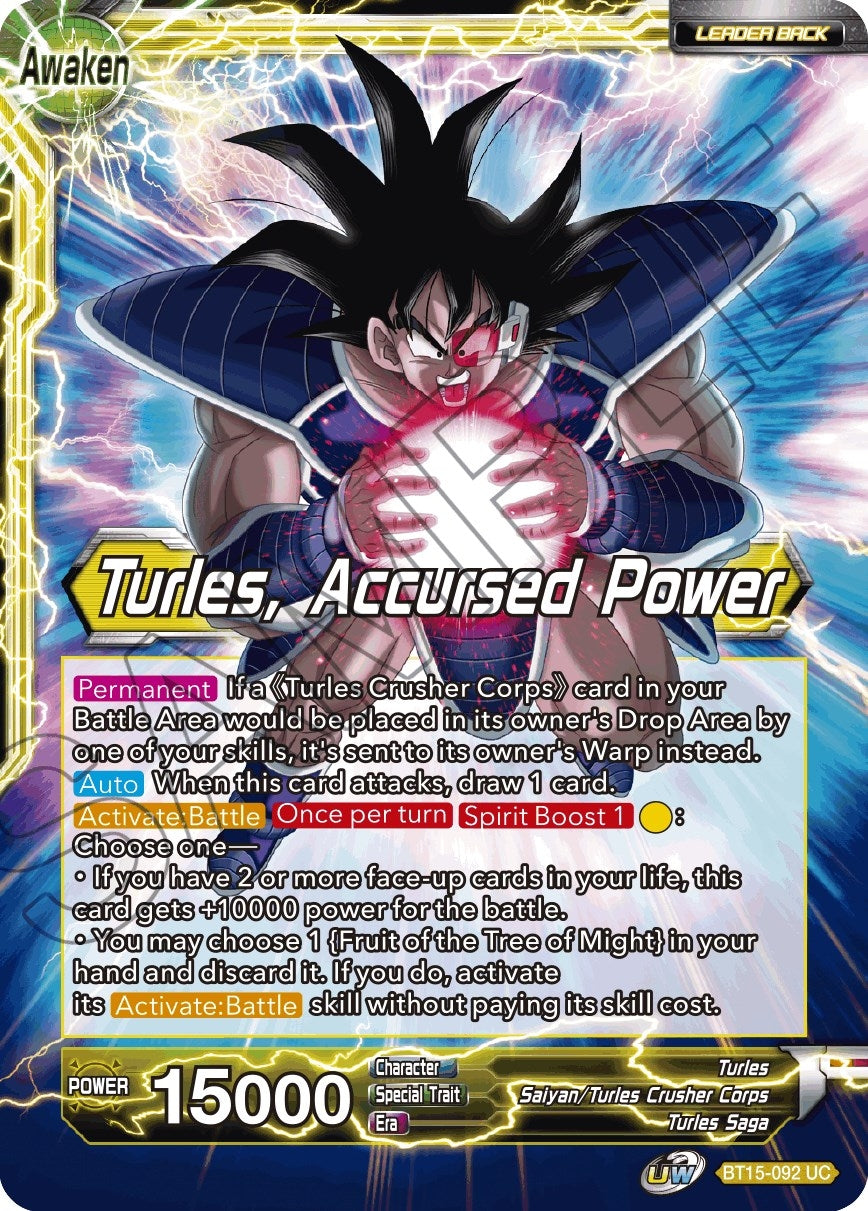 Image for Turles // Turles, Accursed Power (Saiyan Showdown) (BT15-092) - Dragon Ball Super: Masters