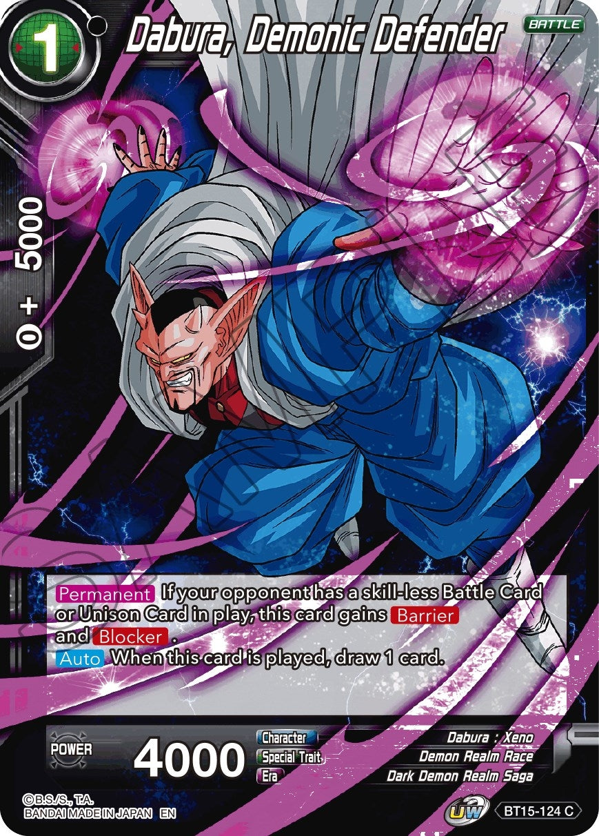 Image for Dabura, Demonic Defender (Saiyan Showdown) (BT15-124) - Dragon Ball Super: Masters