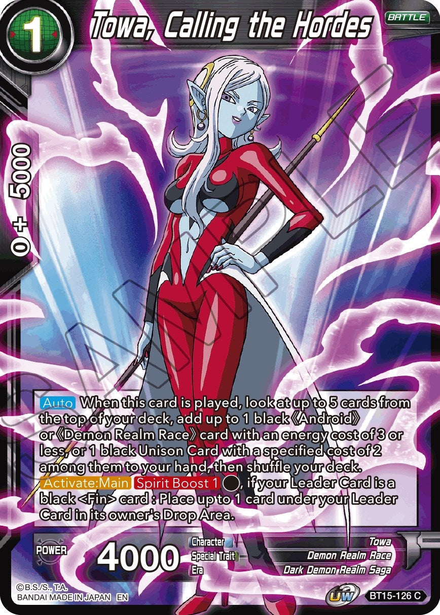 Image for Towa, Calling the Hordes (Saiyan Showdown) (BT15-126) - Dragon Ball Super: Masters
