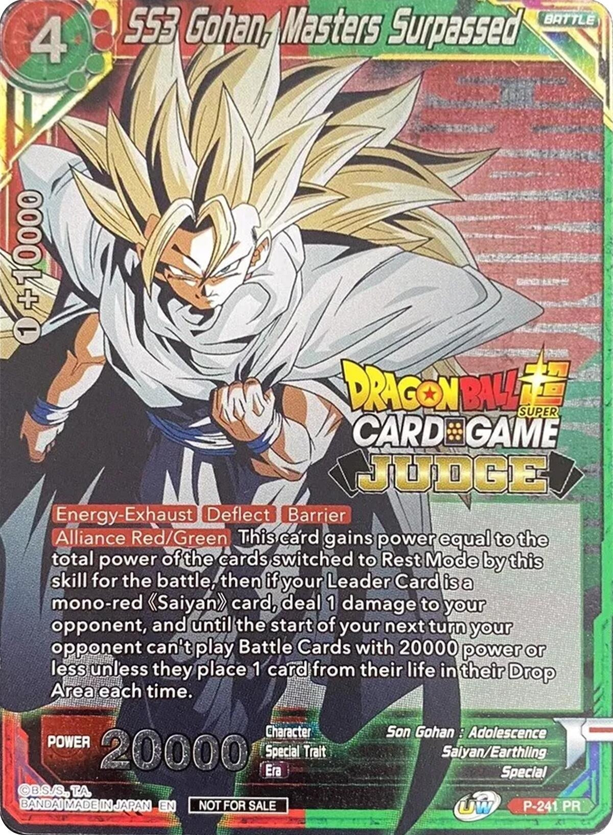 Image for SS3 Gohan, Masters Surpassed (Judge Promotion Cards) (P-241) - Dragon Ball Super: Masters