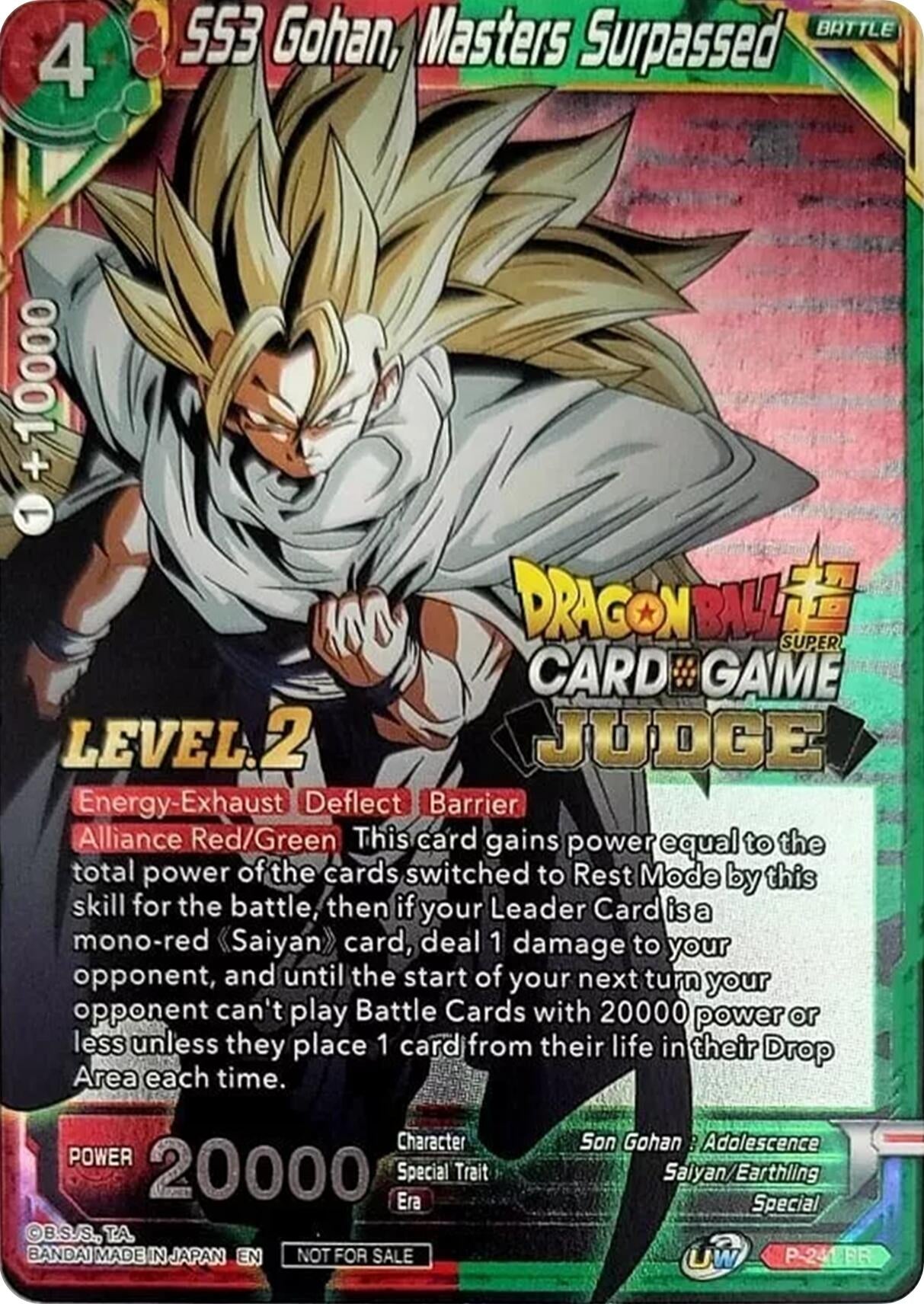 Image for SS3 Gohan, Masters Surpassed (Level 2) (Judge Promotion Cards) (P-241) - Dragon Ball Super: Masters