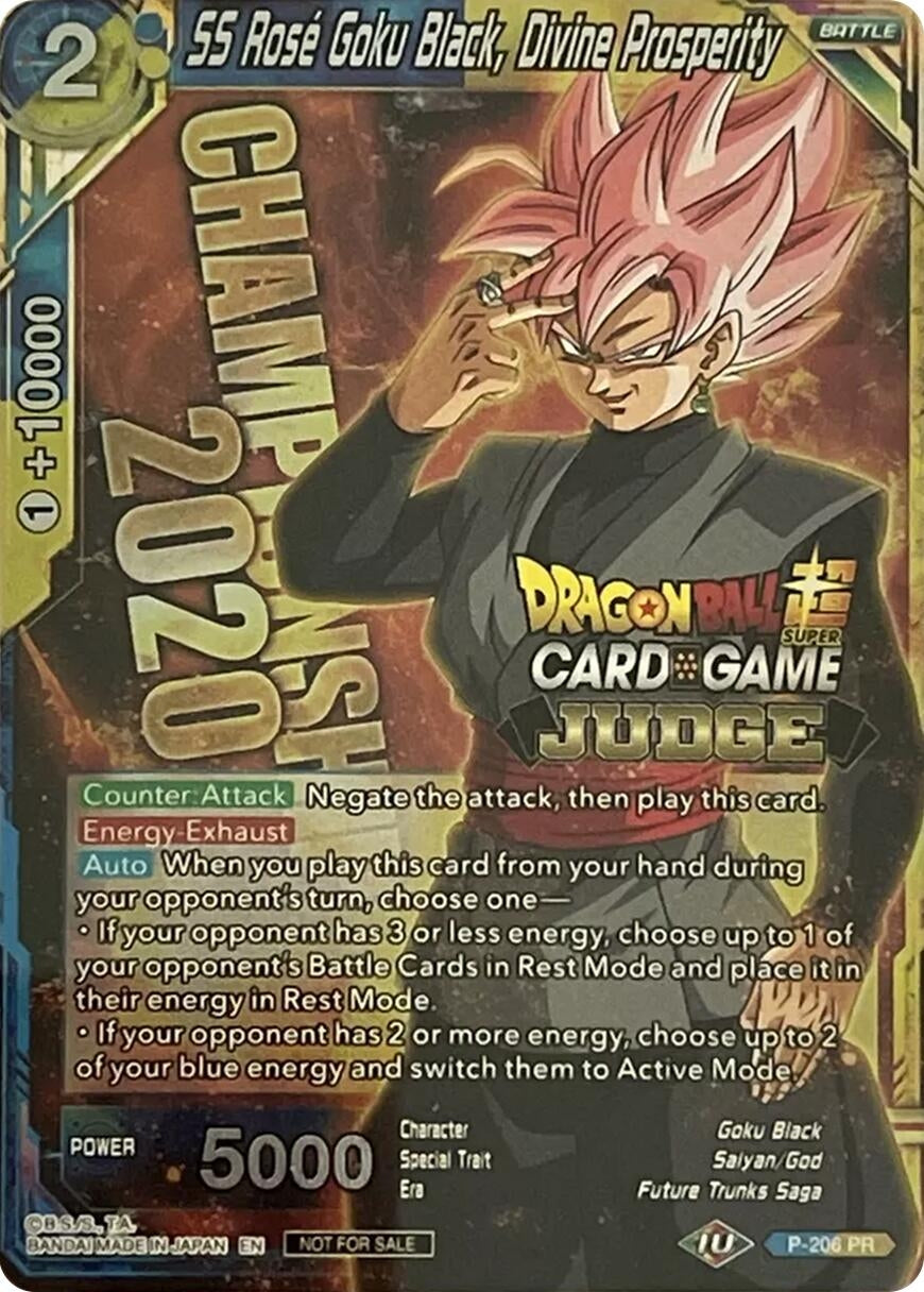 Image for SS Rose Goku Black, Divine Prosperity (Judge Promotion Cards) (P-206) - Dragon Ball Super: Masters