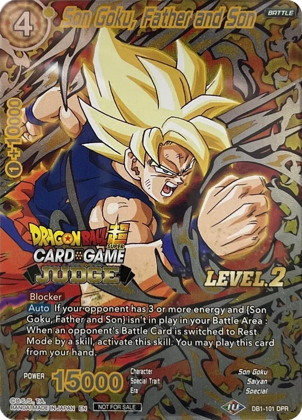 Image for Son Goku, Father and Son (Level 2) (Judge Promotion Cards) (DB1-101) - Dragon Ball Super: Masters