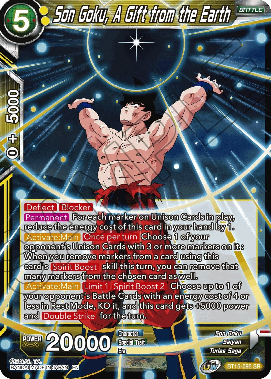 Image for Son Goku, A Gift from the Earth (Saiyan Showdown) (BT15-095) - Dragon Ball Super: Masters