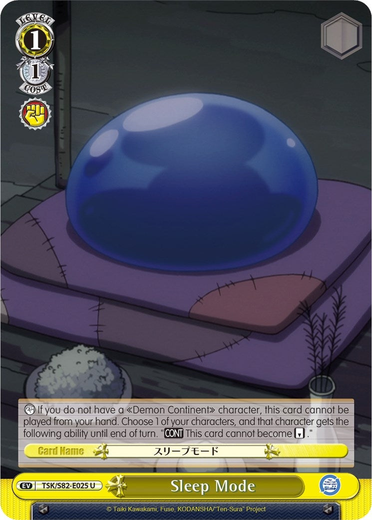 Image for Sleep Mode (That Time I Got Reincarnated as a Slime Vol.2) (TSK/S82-E025 U) - Weiss Schwarz