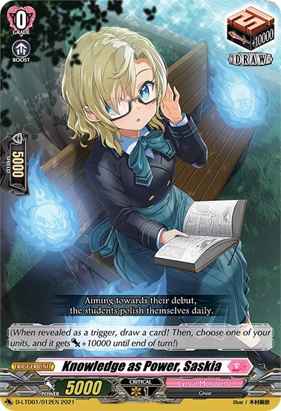 Image for Knowledge as Power, Saskia (D-LTD01: Ahoy! Lyrical Monasterio!) (D-LTD01/012EN) - Cardfight Vanguard