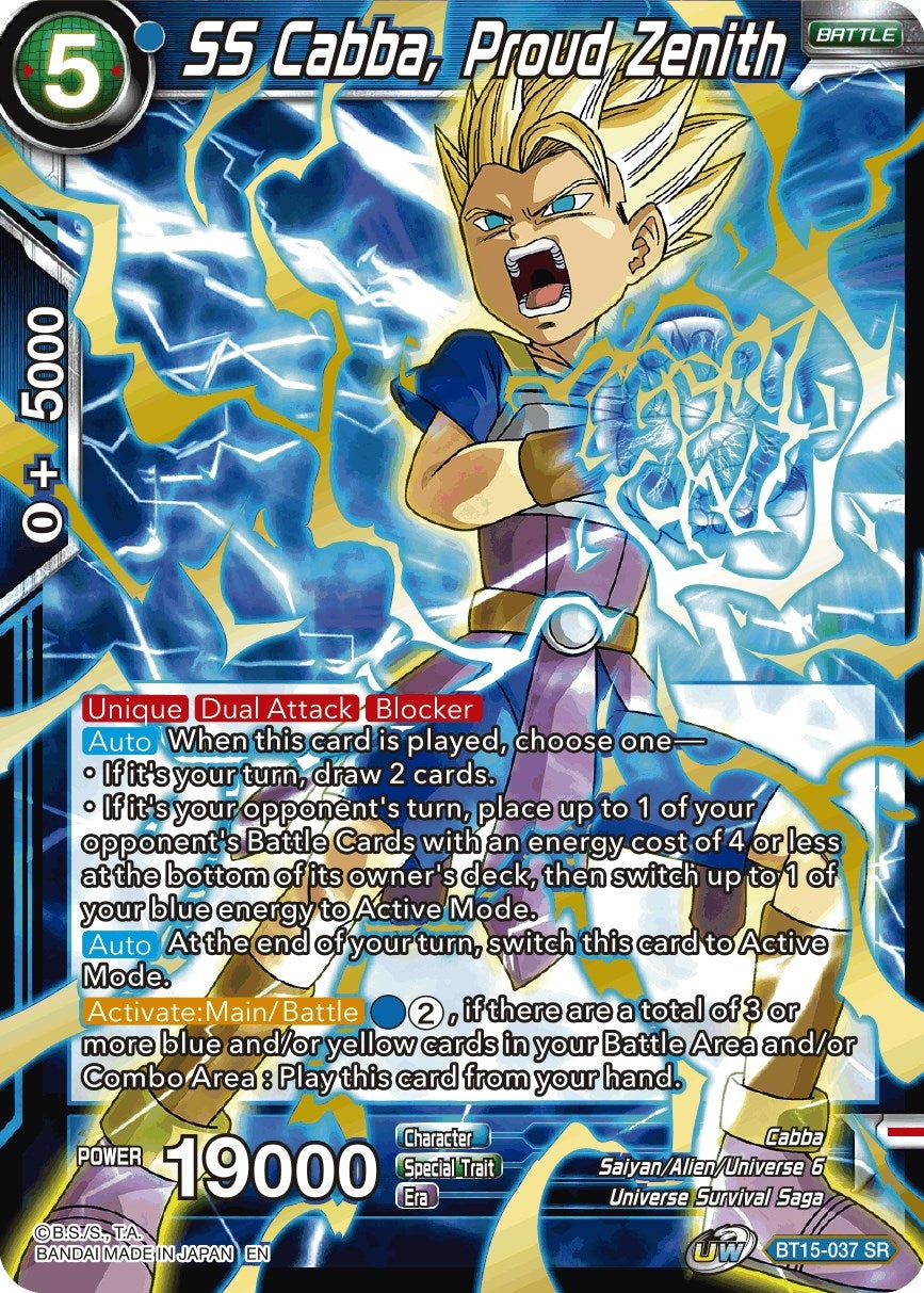 Image for SS Cabba, Proud Zenith (Saiyan Showdown) (BT15-037) - Dragon Ball Super: Masters