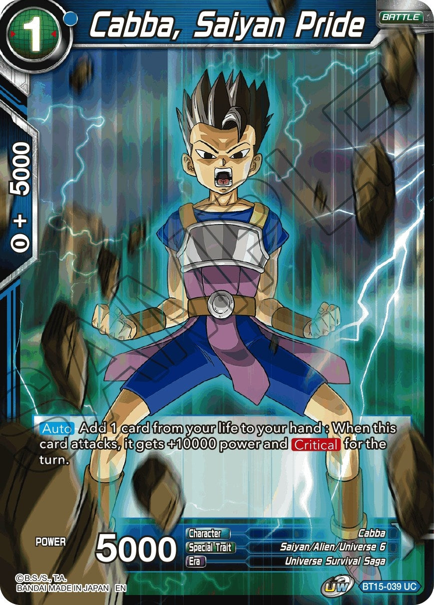 Image for Cabba, Saiyan Pride (Saiyan Showdown) (BT15-039) - Dragon Ball Super: Masters
