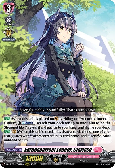 Image for Earnescorrect Leader, Clarissa (D-LBT01: Lyrical Melody) (D-LBT01/001EN) - Cardfight Vanguard
