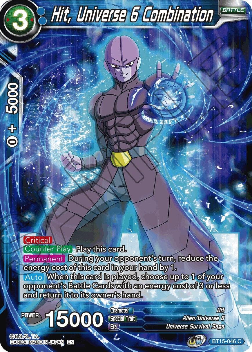 Image for Hit, Universe 6 Combination (Saiyan Showdown) (BT15-046) - Dragon Ball Super: Masters