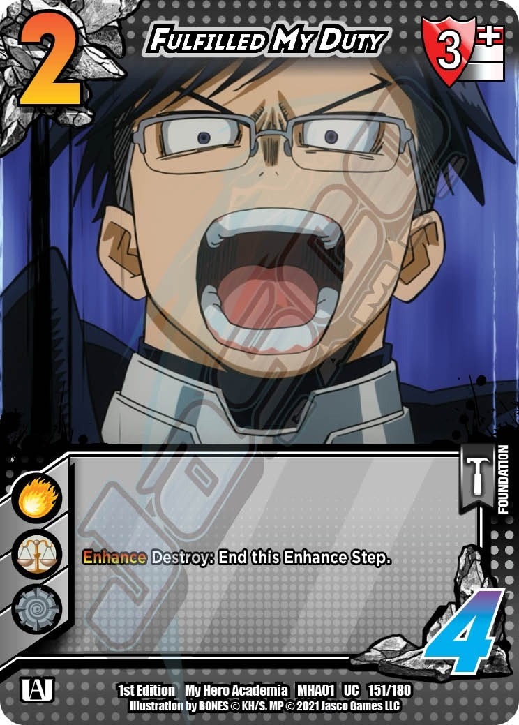 Image for Fulfilled My Duty (UniVersus: My Hero Academia) (151/180) - UniVersus