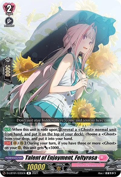 Image for Talent of Enjoyment, Feltyrosa (D-LBT01: Lyrical Melody) (D-LBT01/035EN) - Cardfight Vanguard