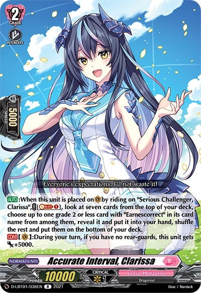 Image for Accurate Interval, Clarissa (D-LBT01: Lyrical Melody) (D-LBT01/036EN) - Cardfight Vanguard