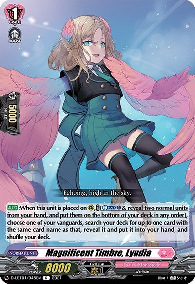 Image for Magnificent Timbre, Lyudia (D-LBT01: Lyrical Melody) (D-LBT01/045EN) - Cardfight Vanguard