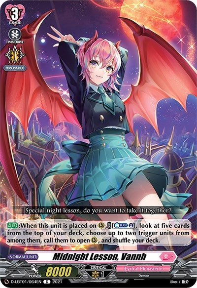 Image for Midnight Lesson, Vannh (D-LBT01: Lyrical Melody) (D-LBT01/064EN) - Cardfight Vanguard
